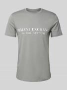 ARMANI EXCHANGE T-Shirt mit Label-Print Modell 'milano/nyc' in Stein, ...