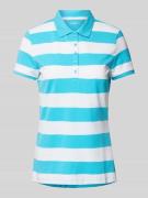 Montego Regular Fit Poloshirt mit Blockstreifen in Ocean, Größe XS