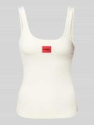 HUGO Tanktop mit Label-Patch Modell 'Red Label' in Offwhite, Größe XS