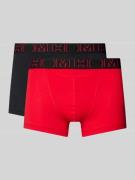 HOM Boxershorts mit elastischem Label-Bund im 2er-Pack in Rot, Größe M