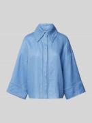 MaxMara Leisure Leinenbluse mit Umlegekragen Modell 'ROBINIA' in Hellb...