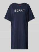 Esprit Nachthemd mit Logo-Print Modell 'MIA' in Dunkelblau, Größe 34