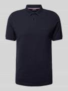 HECHTER PARIS Poloshirt mit Label-Stitching in Marine, Größe L