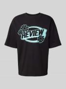 REVIEW T-Shirt mit Label-Print in Black, Größe XS