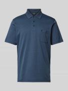 RAGMAN Regular Fit Poloshirt mit Allover-Muster in Rauchblau, Größe M