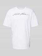 KARL KANI T-Shirt mit Label-Stitching in Weiss, Größe XS