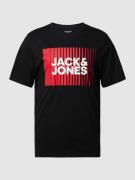 Jack & Jones T-Shirt mit Label-Print Modell 'CORP' in Black, Größe L