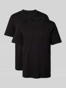 Tom Tailor T-Shirt im unifarbenen Design im 2er-Pack in Black, Größe S