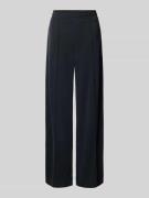 Esprit Wide Leg Stoffhose mit fixierten Bügelfalten in Black, Größe L