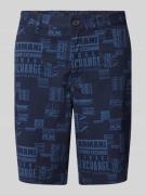 ARMANI EXCHANGE Regular Fit Shorts mit Allover-Label-Print in Marine, ...
