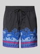 Versace Jeans Couture Regular Fit Shorts mit Muster- und Label-Print i...