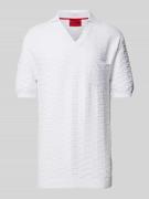 HUGO Regular Fit Poloshirt mit Strukturmuster Modell 'Spato' in Weiss,...