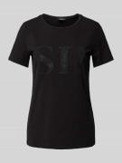 More & More T-Shirt mit Statement-Print in Black, Größe 34