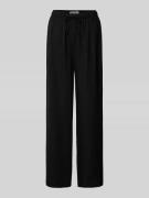 Review Regular Fit Stoffhose mit elastischem Bund in Black, Größe XS