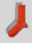 Burlington Socken mit elastischem Rippenbündchen im 2er-Pack in Korall...