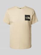 The North Face T-Shirt mit Label-Print Modell 'FINE' in Beige, Größe M
