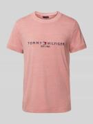 Tommy Hilfiger T-Shirt mit Label-Stitching in Hellrot, Größe M