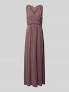 Vila Maxikleid mit V-Ausschnitt in Mauve, Größe 40