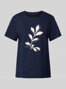 Tom Tailor T-Shirt mit Motiv-Print und -Stitching in Marine, Größe S