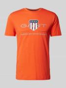 Gant T-Shirt mit Label-Print Modell 'ARCHIVE' in Orange, Größe S