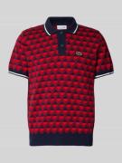 Lacoste Regular Fit Poloshirt mit Allover-Muster in Rot, Größe XL