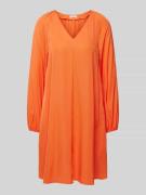Marc O'Polo Knielanges Kleid aus Viskose mit V-Ausschnitt in Orange, G...