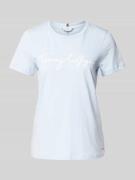 Tommy Hilfiger T-Shirt mit Label-Print in Hellblau, Größe XL
