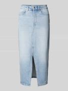 Vero Moda Jeansrock mit Gehschlitz Modell 'VERI' in Jeansblau, Größe L