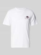 Gant T-Shirt mit Label-Stitching in Weiss, Größe S