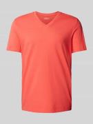 s.Oliver RED LABEL T-Shirt mit Label-Print in Koralle, Größe M
