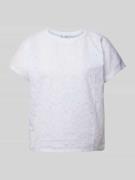 Mango T-Shirt mit Lochstickerei Modell 'LOTUS' in Weiss, Größe S