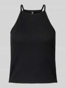 Pieces Tanktop in Ripp-Optik Modell 'OSTINA' in Black, Größe M