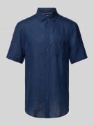 Christian Berg Men Regular Fit Leinenhemd mit Button-Down-Kragen in Du...