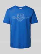 Gant T-Shirt mit Label-Print in Blau, Größe S