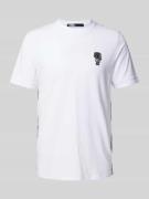 Karl Lagerfeld T-Shirt mit Label-Badge in Weiss, Größe S