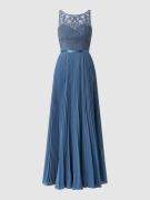 Luxuar Abendkleid mit plissiertem Rockteil in Blau, Größe 36