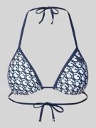 Guess Bikini-Oberteil mit Label-Print in Marine, Größe XS