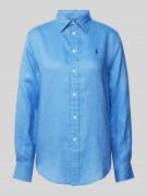 Polo Ralph Lauren Hemdbluse mit Label-Stitching in Blau, Größe XS