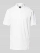 BOSS Slim Fit Poloshirt mit Reißverschluss in Weiss, Größe M