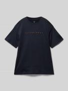 Jack & Jones T-Shirt mit Label-Print Modell 'ESTAR' in Marine, Größe 1...