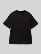 Jack & Jones T-Shirt mit Label-Print Modell 'ESTAR' in Black, Größe 14...