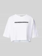 Armedangels Cropped T-Shirt mit Label-Print Modell 'LARIAA' in Weiss, ...