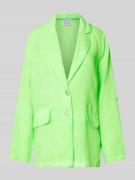 Emily Van den Bergh Longblazer aus Leinen mit Reverskragen in Neon Gru...