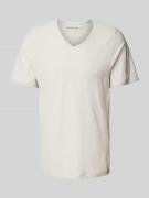 MCNEAL T-Shirt mit V-Ausschnitt in Hellgrau, Größe S