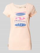 Ragwear T-Shirt mit Motiv-Print in Apricot, Größe XS