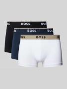 BOSS Trunks mit elastischem Logo-Bund im 3er-Pack in Oliv, Größe S