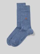 Burlington Socken mit Label-Print Modell 'Lord' in Jeansblau, Größe 40...