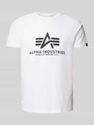 Alpha Industries T-Shirt mit Label-Print in Weiss, Größe XL