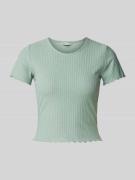 Only T-Shirt mit Wellensaum Modell 'EMMA' in Mint, Größe S