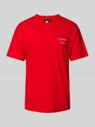 Tommy Jeans T-Shirt mit Label-Stitching in Rot, Größe XS